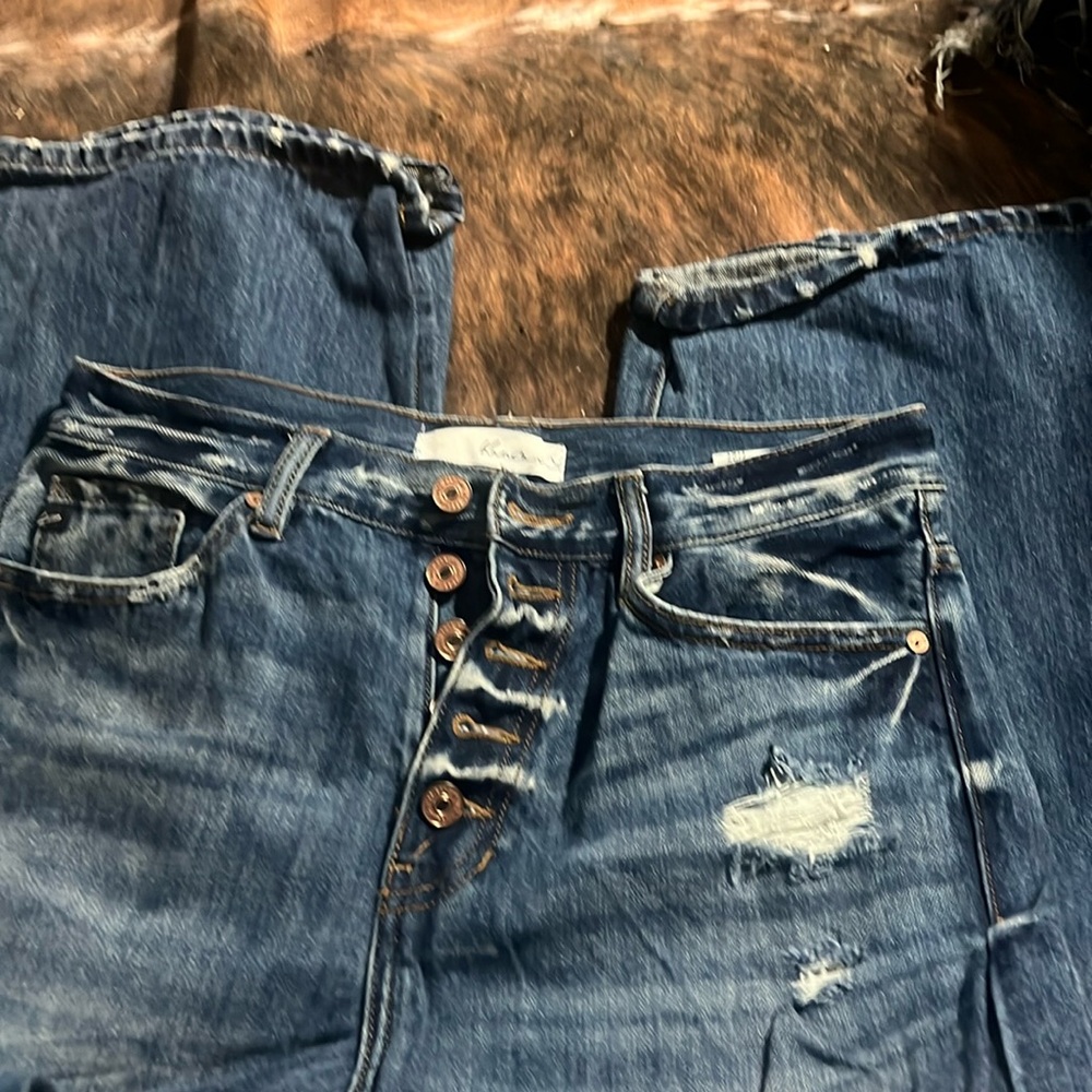 Wide leg high waisted kancan jeans